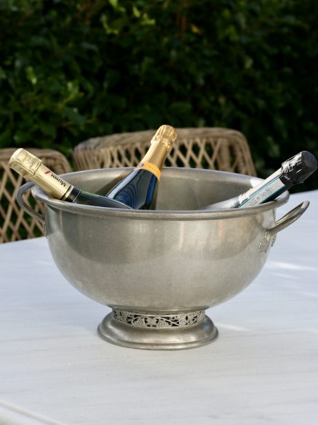 Large Pewter champagne bucket with grape detail