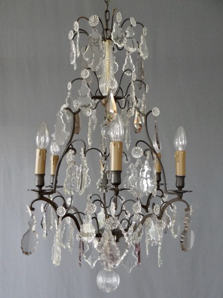 Antique French crystal chandelier c.1910-30