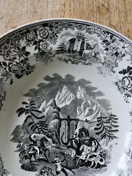 Antique Dutch Black and white transferware bowl c.1890