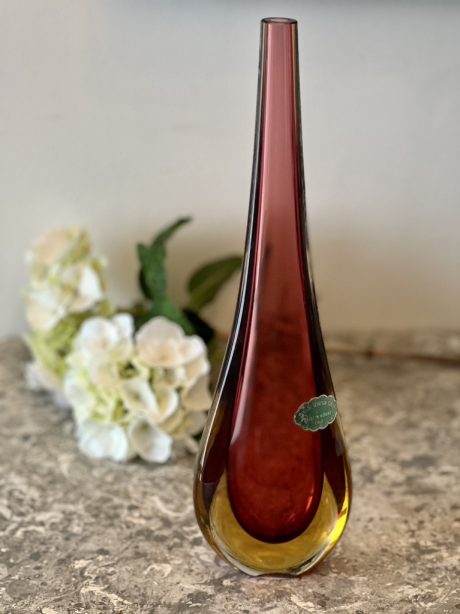 A Murano Sommerso triple cased glass vase