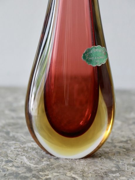 A Murano Sommerso triple cased glass vase