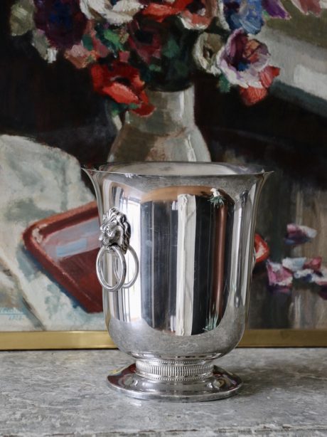 Silver plated Lion-Head champagne bucket