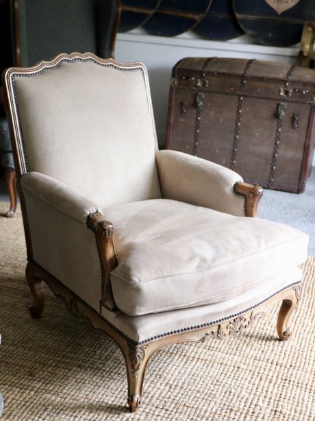 Louis XV style bergeres with a matching ottoman