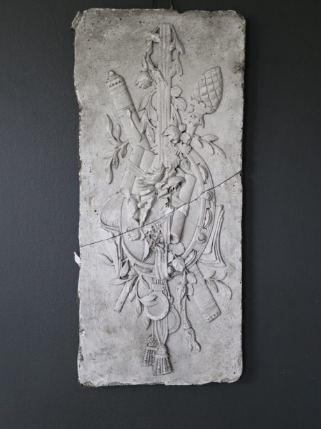 Antique French plaster panel fragment