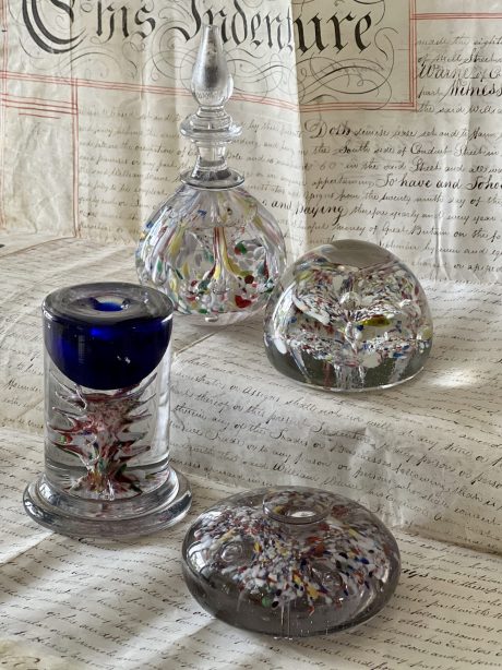 A collection of antique Val St Lambert paperweights