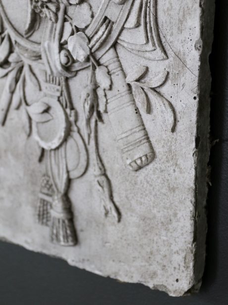 Antique French plaster panel fragment