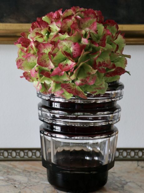 Val St Lambert prune crystal vase by Joseph Simon c.1935