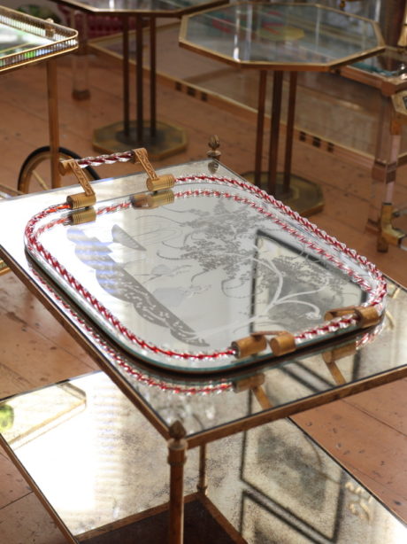 An Arcole Barovier & Toso mirrored cocktail tray
