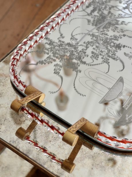 An Arcole Barovier & Toso mirrored cocktail tray