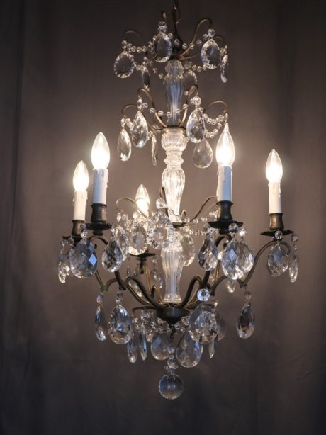Antique French six arm chandelier