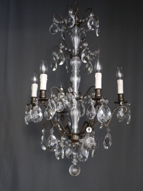 Antique French six arm chandelier