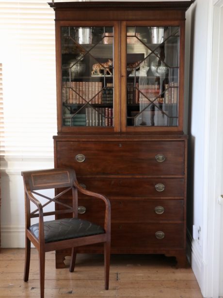 Antique mahogany Bookcase Secretaire Desk