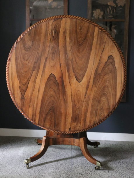 An English Regency Rosewood Tilt-Top Centre Table