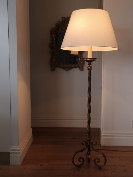 French Mid 20th century wrought iron floor lamp