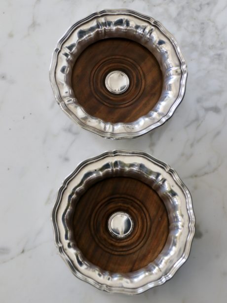 Antique Elkington Silver plate wine coasters