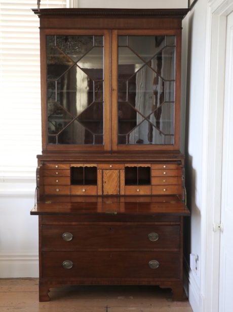 Antique mahogany Bookcase Secretaire Desk