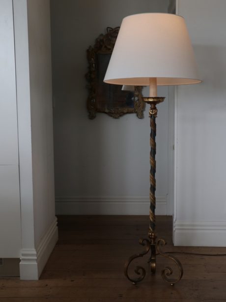 French Mid 20th century wrought iron floor lamp